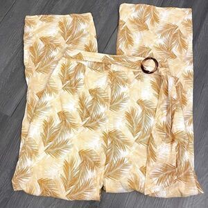 Wide Leg Tropical Pants | Round Belt | High Waist | Size Medium